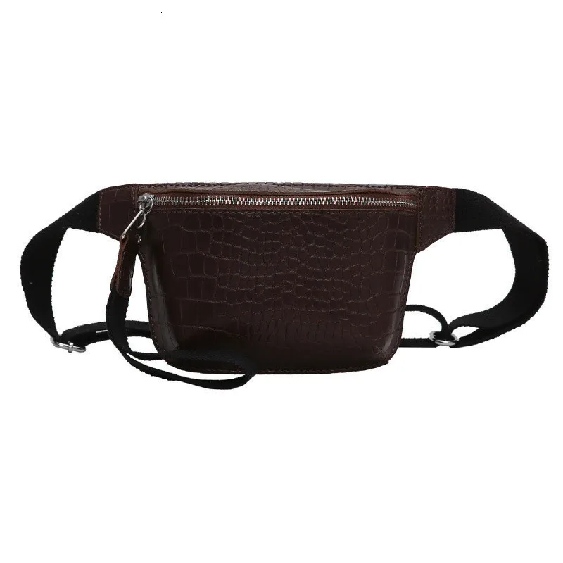 Crocodile Multicolor Women Messenger Chest Bag Crowdale Waist Bag High Capacity Pu Leather Belt Bags Clutch Pouch Hip Purse Sac - Цвет: Chocolate