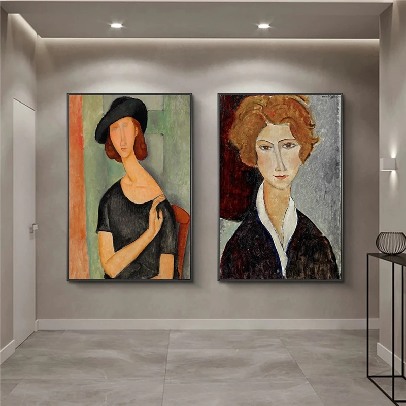 Портрет Жанны хебутерна Картина на холсте от Modigliani знаменитые искусства стену в