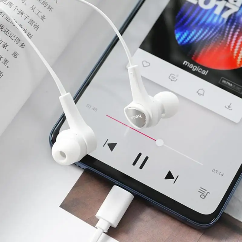 HOCO M67 проводные наушники-вкладыши, наушники usb type C с mi c для Xiaomi mi 8 6 6X mi x 3 huawei P20 Pro Google Pixel 2X