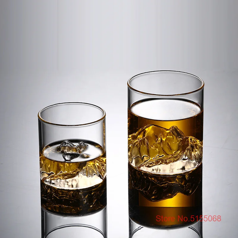 Large 3D Mountains Japanese Whisky Glasses Old Fashioned Whiskey