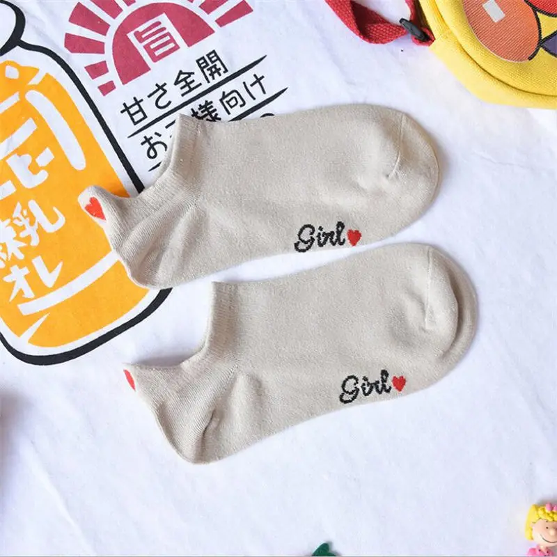 1 пара, женские носки с сердечками, милые, для колледжа, простые, забавные, женские носки, теплые, хлопковые, весна-лето, Harajuku SOx, носки для девочек - Цвет: 5