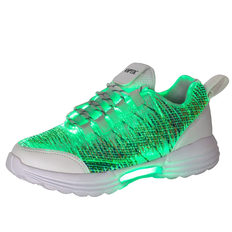 Beste Size 25 46 kinderen Verlichte Schoenen Jongens Meisjes Glowing LED Sneakers voor Kids Mens Womens met Lichtgevende Zool glasvezel schoenen