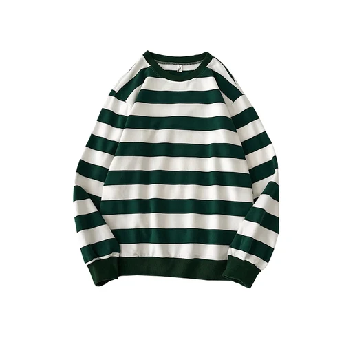 Green stripes Флисовые мужские свитера, Классический Полосатый пуловер, Мужская толстовка, уличная одежда, хип-хоп свитер с радугой, Повседневный пуловер, мужская одежда - Цвет: Green stripes