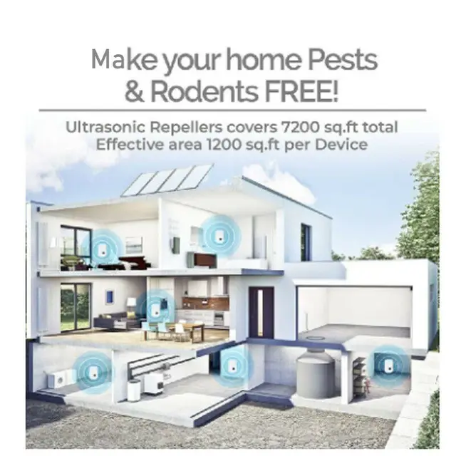 Elektronikus Ultrahangos Kártevő Elutasító Szúnyog Csótány Gyilkos Visszatelepítő Otthoni Hálószoba Kerti Udvari Farmhoz - Image 4