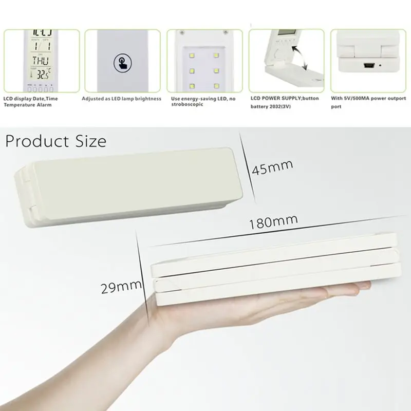 Настольная лампа с вечным календарем перезаряжаемая через USB затемняемый