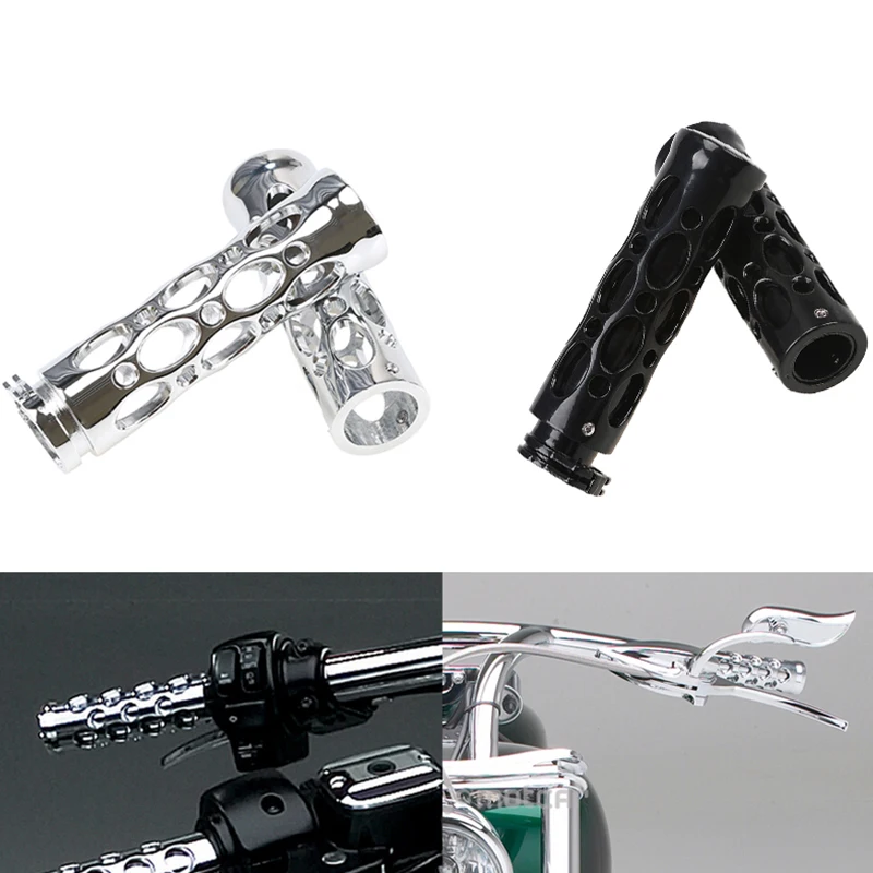 Hollowout Aluminum Manillar Grips Motorcycle Throttle Handlebars Grips