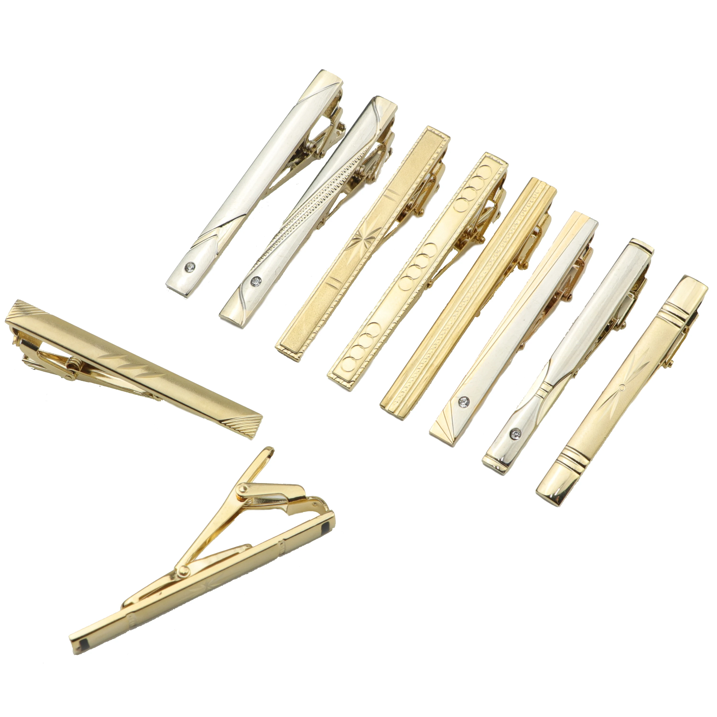 Men's Metal Tie Clips Crystal Dress Shirts Tie Pin For Wedding Business