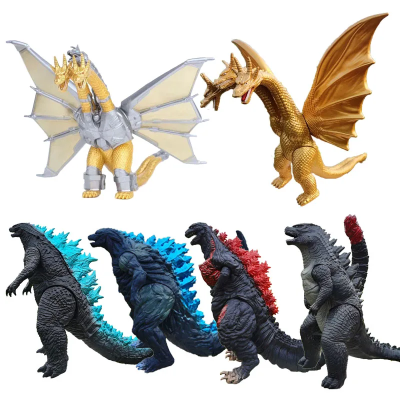 16 см Gojira Gaigan сжигающая меха король монстров Гидора 3 головы Дракон динозавры
