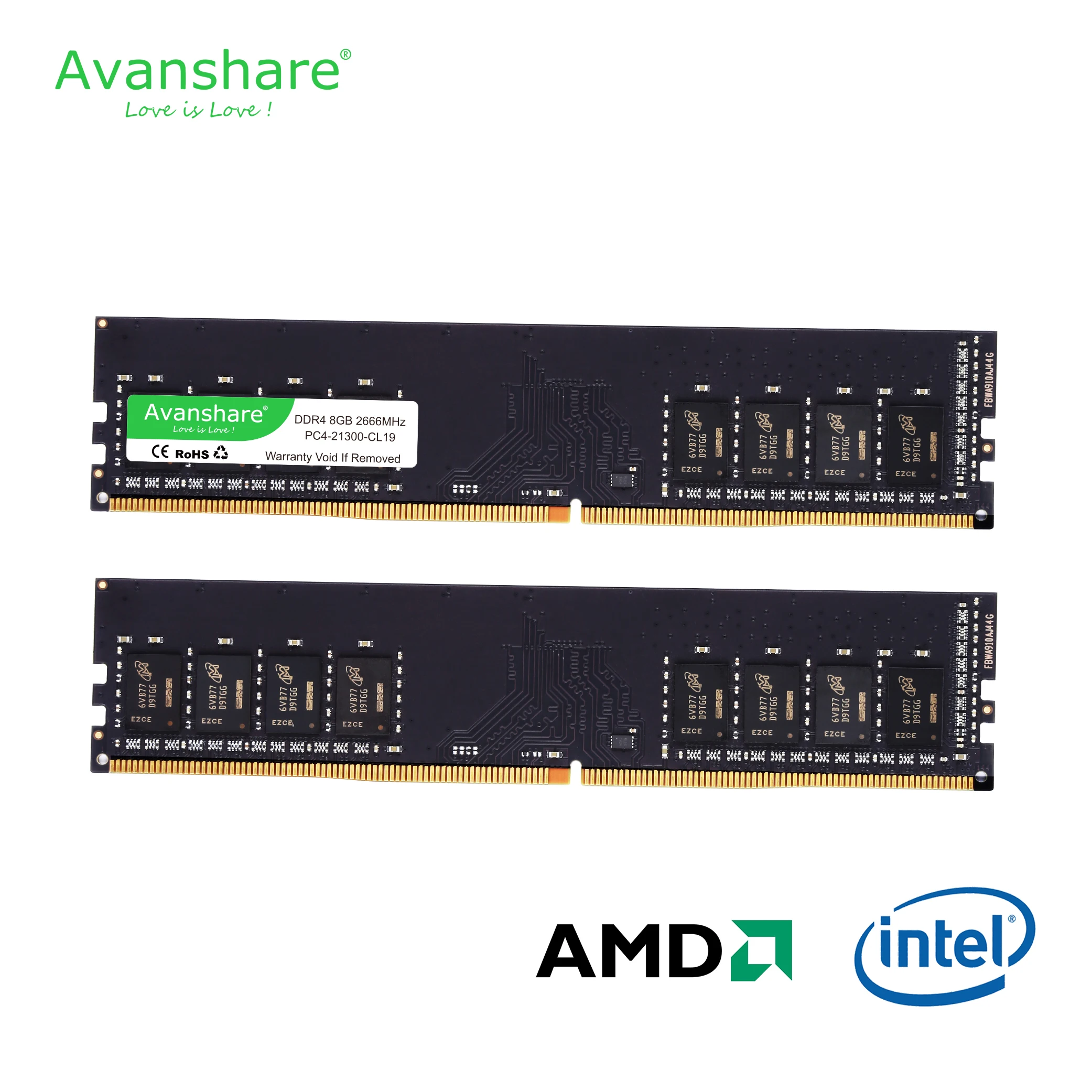ОЗУ Avanshare DDR4 8 ГБ 4 16 32 2400 МГц 2666 3200 DIMM для настольного компьютера поддержка