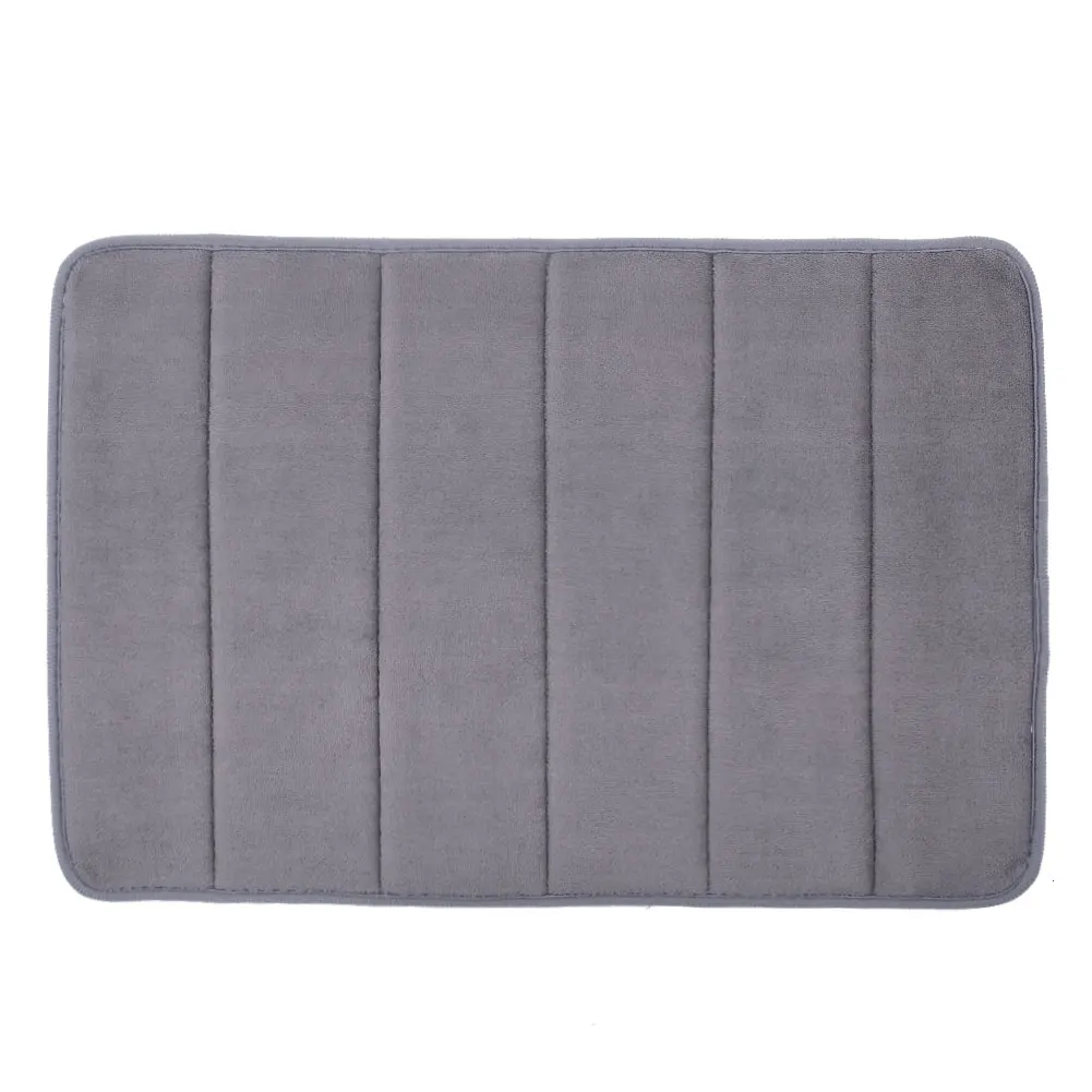 Silver Grey 40x60 см, коврик для ванной, противоскользящий, дверной коврик, коралловый флис, полосатый дизайн, для ванной комнаты, ванна, напольный коврик, ковер, нескользящий - Цвет: Silver Grey