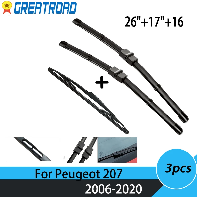 Набор щёток стеклоочистителя для Peugeot 207 хэтчбек 2006 дюйма 26 + 17 16 дюймов |