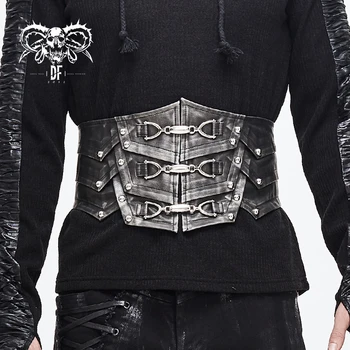 

Devil Fashion Men's Punk Pu Leather Girdle Fashion Novelty Adjustable Rope Halloween Stage Performance Corset
