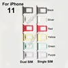 Aocarmo For iPhone 11 Single/Dual Metal Plastic Nano Sim Card Tray Slot Holder ► Photo 3/6