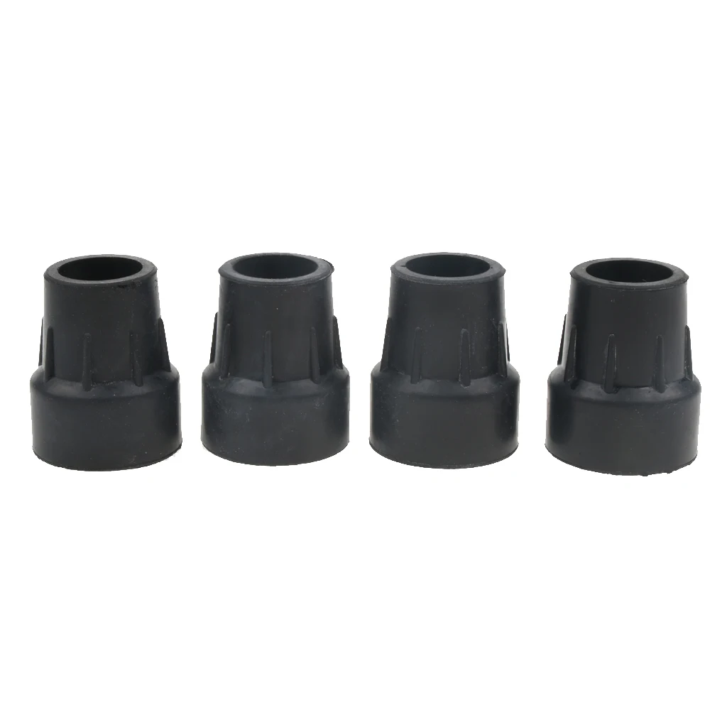Ourdoor Sports Rubber Hiking Trekking Pole Cane Replacement Caps Tips End for 25mm Stick 4x