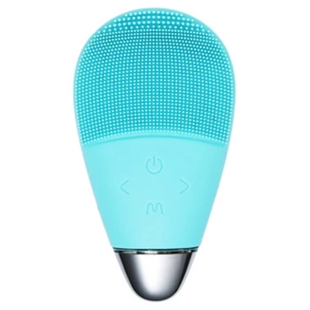 

Blue Silicone Cleansing Instrument Electric Face Washer Five-Speed Adjusting Cleansing Eyes Double Effect