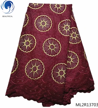 

BEAUTIFICAL swiss voile laces fabric 2019 swiss fabrics laces with rhinestones swiss lace fabrics for women 5yards ML2R137