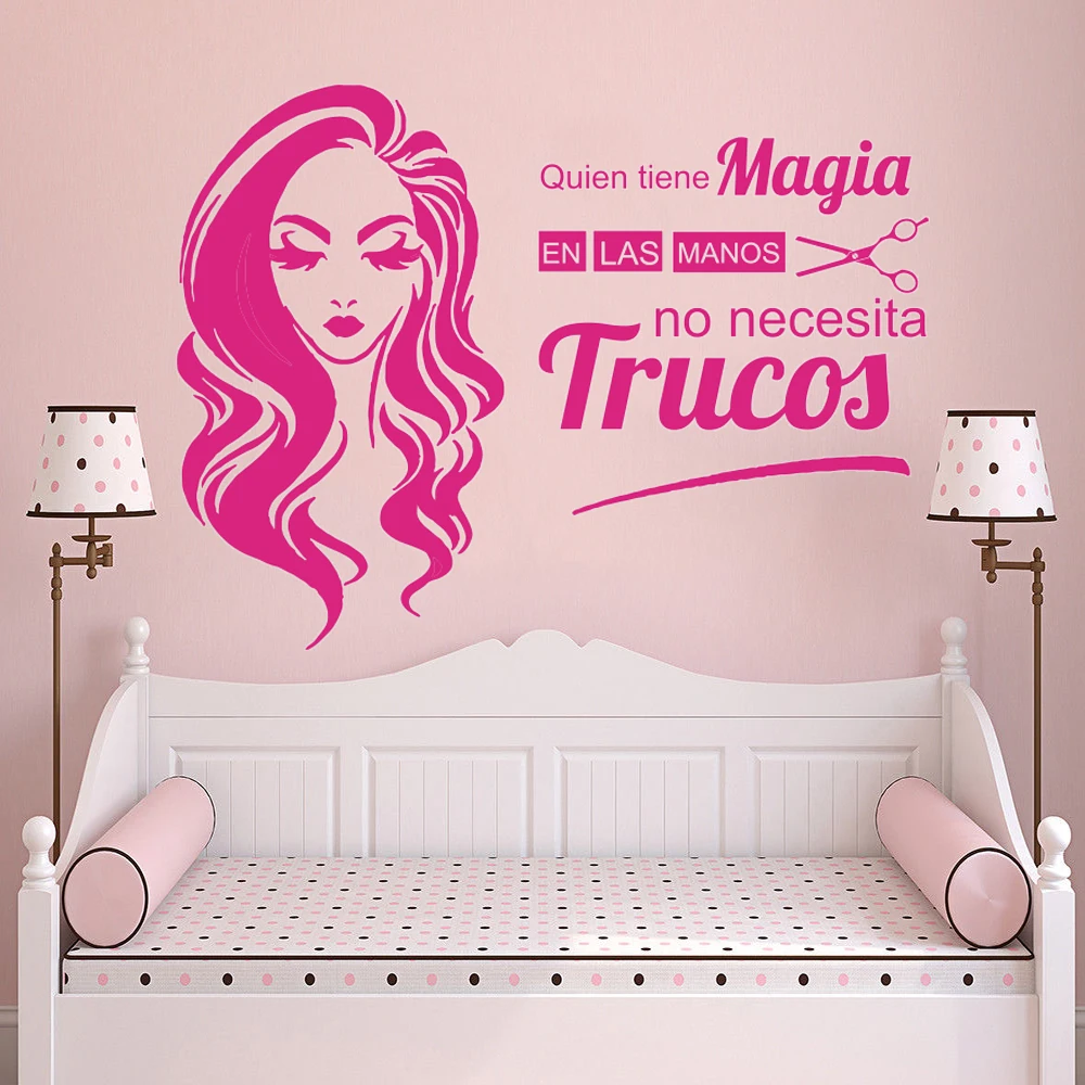 Spanish Beauty Salons Hairdressers Who Has Magic Wall Sticker Hair Nail