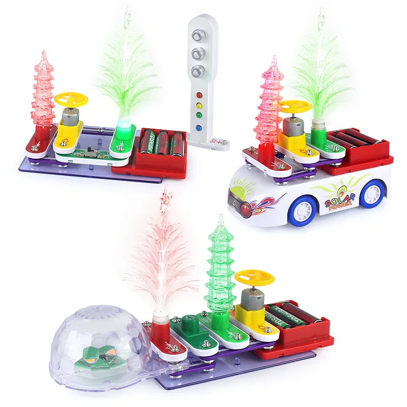 

Building Blocks Toys For Kids Electronics Block Kit Integrated Circuits Kits Electric Science Build Educational Assembling Toy