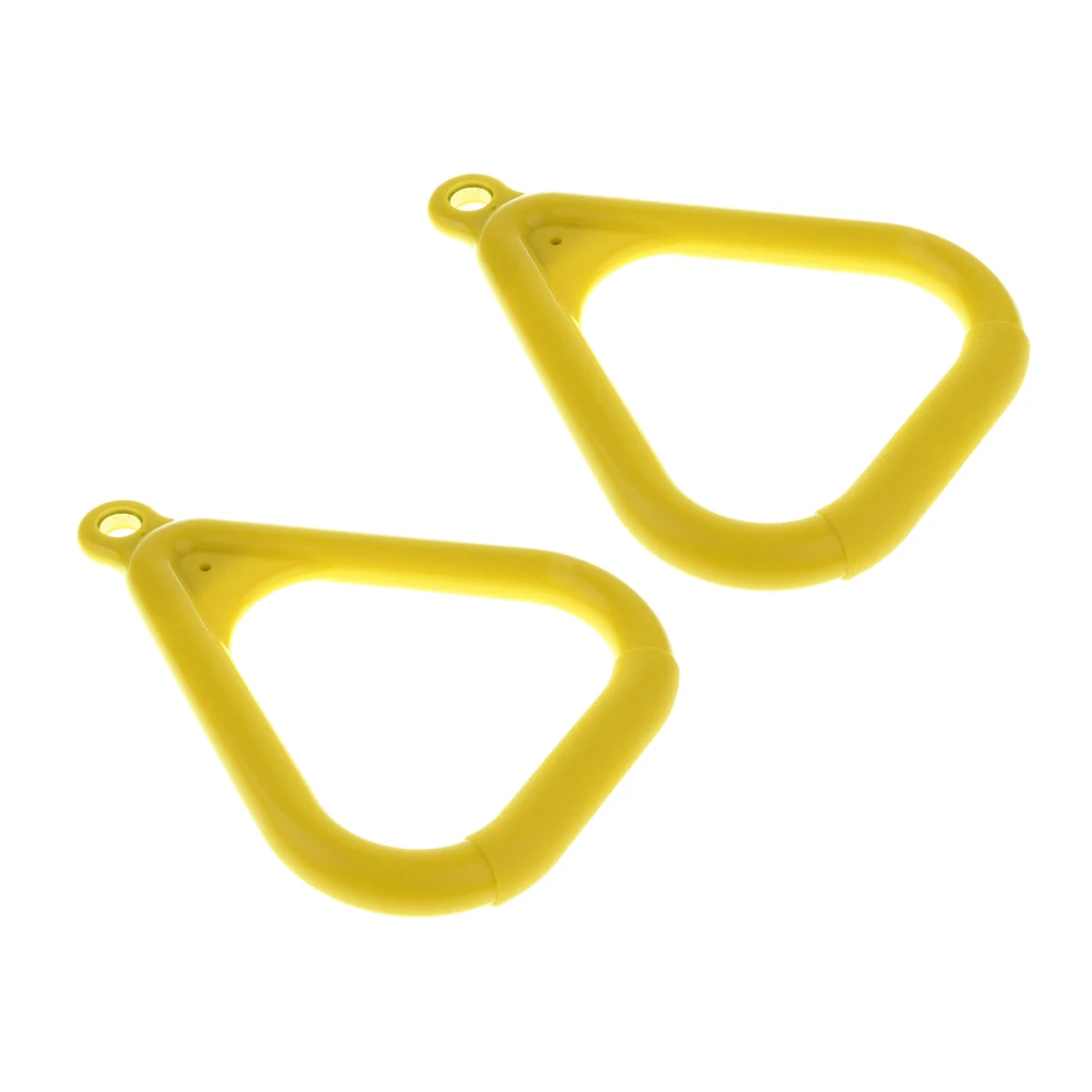 2pcs Plastic Trapeze Rings Replacement for Kids Swingset, Playset, Gym Jungle, Gymnastics Equipment - Yellow