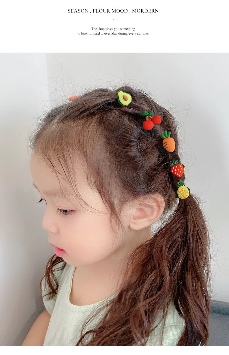 10/20/24 Pcs/Set Baby Girls Cute Cartoon Flower Scrunchies Rubber Bands Children Lovely Elastic Hair Bands Kids Hair Accessories