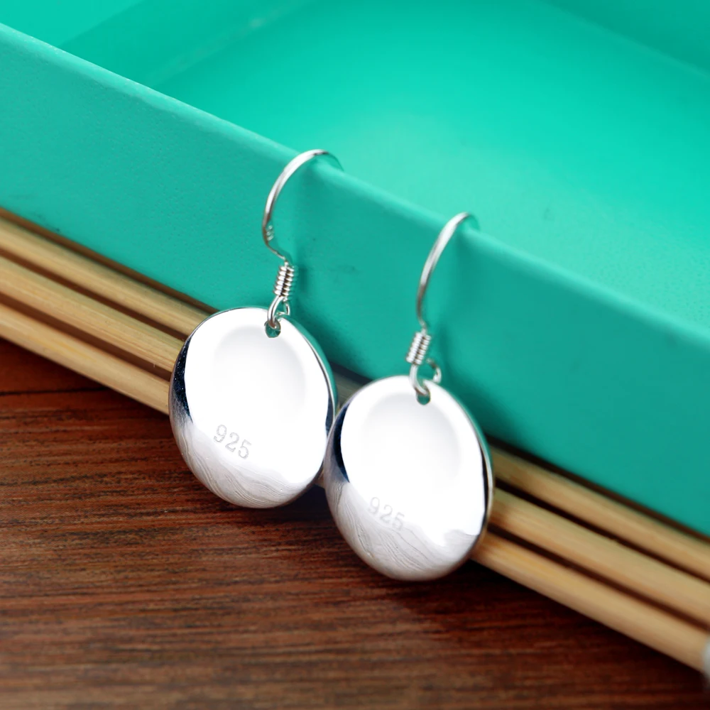 Женские серьги из серебра 925 пробы круглые в простом стиле высокого