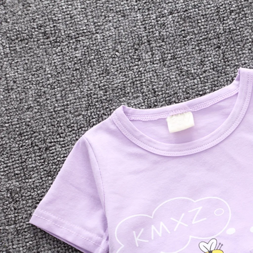 newborn clothes summer Toddler Baby Kids Girls Bee Fruit T-shirt short sleeve o-neck Tops Shorts Outfit Clothes Set baby kleding