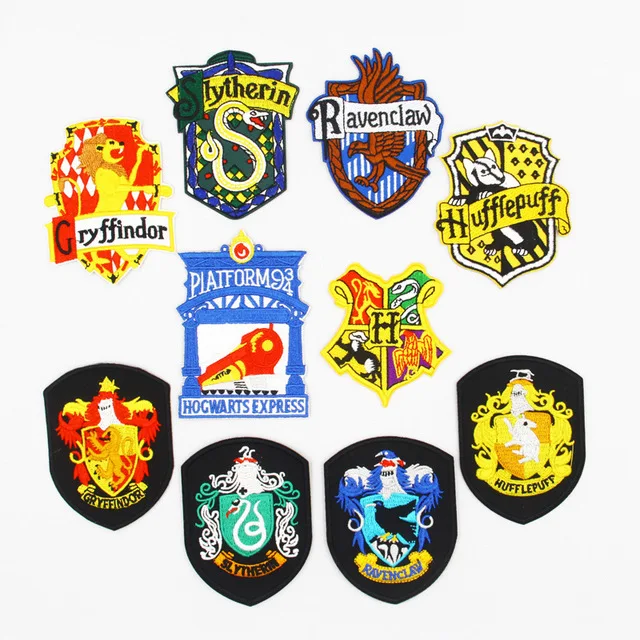 you could choose Патчи для студенческих бейджей хогвардс Wizzard герб вышитый Железный патч 3 дюйма термос с железной подложкой - Цвет: you could choose