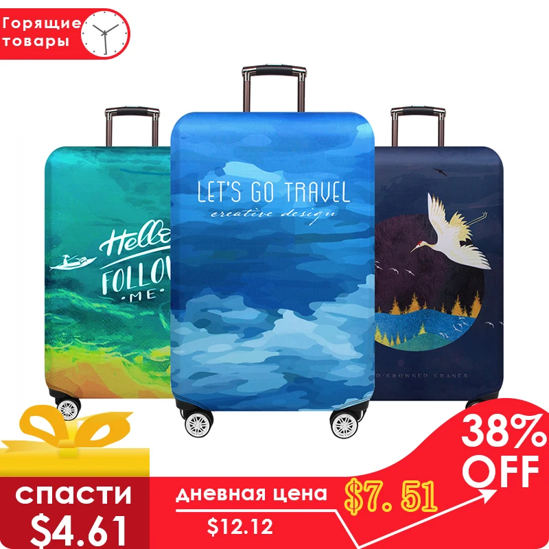 

JULY'S SONG Trolley Luggage Protctive Covers Travel Suitcase Case Elastic Suitcase Protective Covers For 18-32 Inch Luggage Case