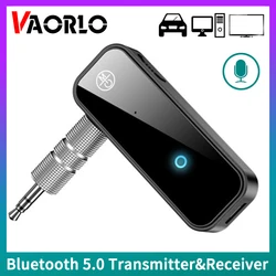 VAORLO-transmisor y receptor C28 2 en 1 con Bluetooth 5,0, conector auxiliar de 3,5 MM con micrófono para coche, TV, PC, adaptador inalámbrico de música estéreo A2DP