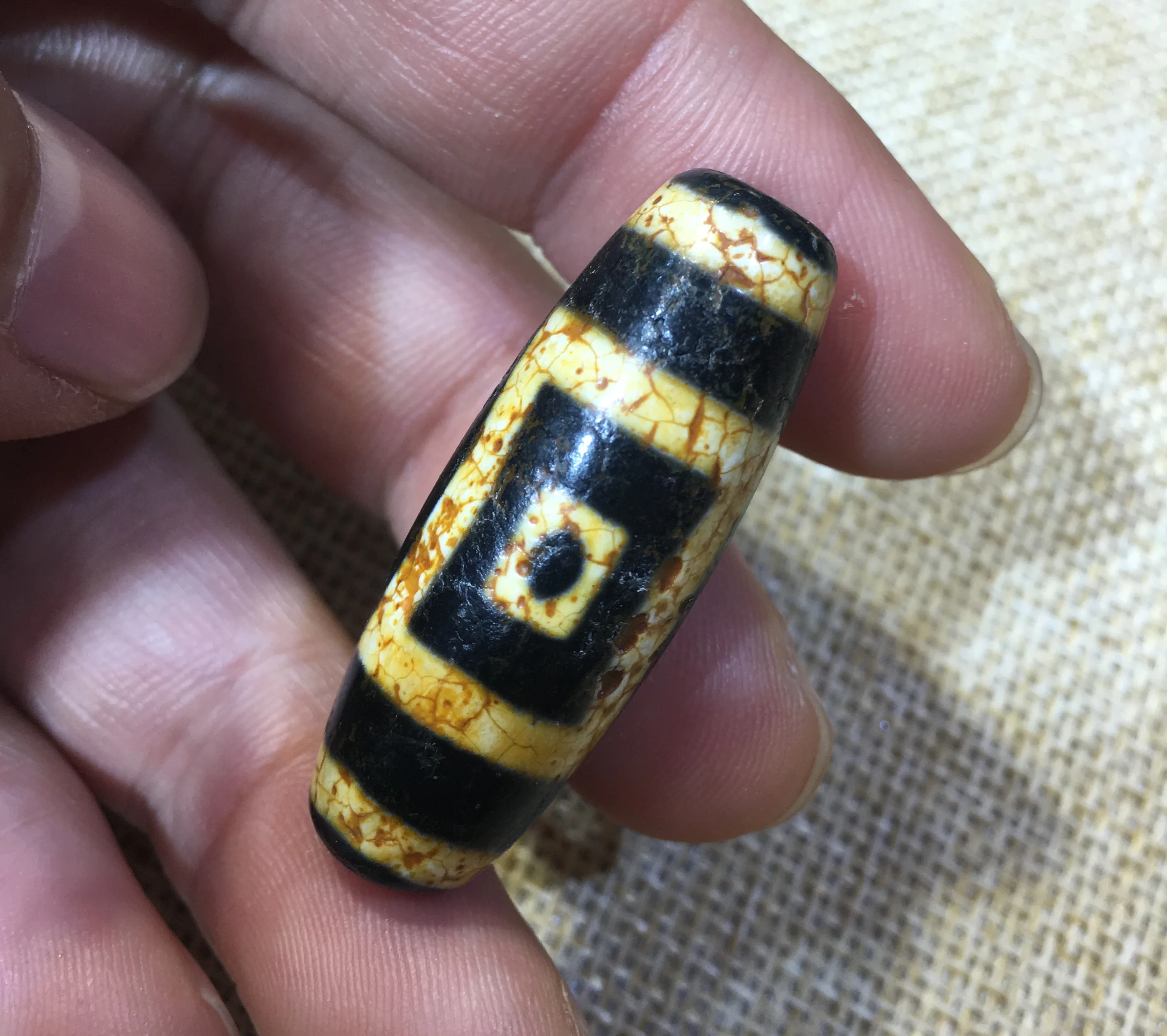 Rare Magic Tibetan Old Agate DRAGON VEIN Heaven&ampearth Totem dZi Bead | Украшения и аксессуары