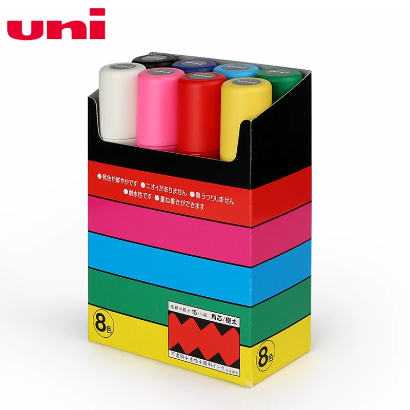 8Color-Suit UNI POSCA PC-17K 8 цветов 15,0 мм маркер поп-ручка плакат на водной основе рекламная ручка граффити ручка - Цвет: 8Color-Suit