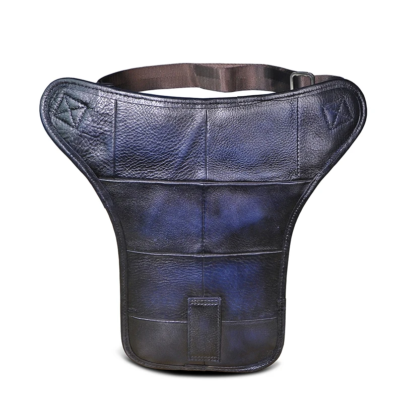 Mens Messenger Bag New Grain Genuine Leather Design Men Travel Messenger Mochila Bag Fashion Organizer Fanny Waist Belt Pack Drop Leg Bag Male 3111