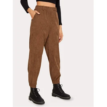 

Women's Autumn Winter Corduroy High Waist Wide Leg Leisure Casual Pants Trousers