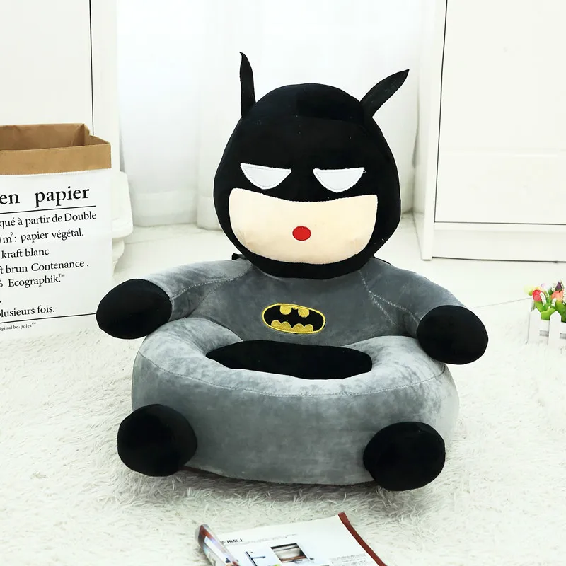 Cartoon Super Hero Toys Plush Baby Seat Feed Chair Stuffed Spiderman Batman Dolls Baby Soft Chair Plush Toys for Kids Gift