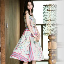 2 Piece Set Elegant Summer Women Spaghetti Strap Pint Flower Crop Tops + Fashion Big Swing Long Party Beach Skirts Set women