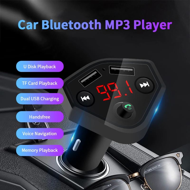 4 Colors Car Bluetooth Wireless Handsfree Kit FM Transmitter Modulator 3.1A Dual USB Fast Charge MP3 Player Audio Receiver | Автомобили и