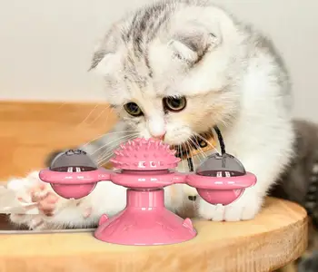 

Windmill Toy Turntable Teasing Interactive Cat Toy with Catnip Interactive Cat Scratching Pet Ball Toy Products
