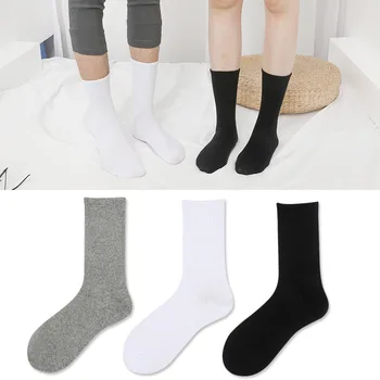 

Four seasons solid color sports cotton socks three color couple cotton mid-length socks