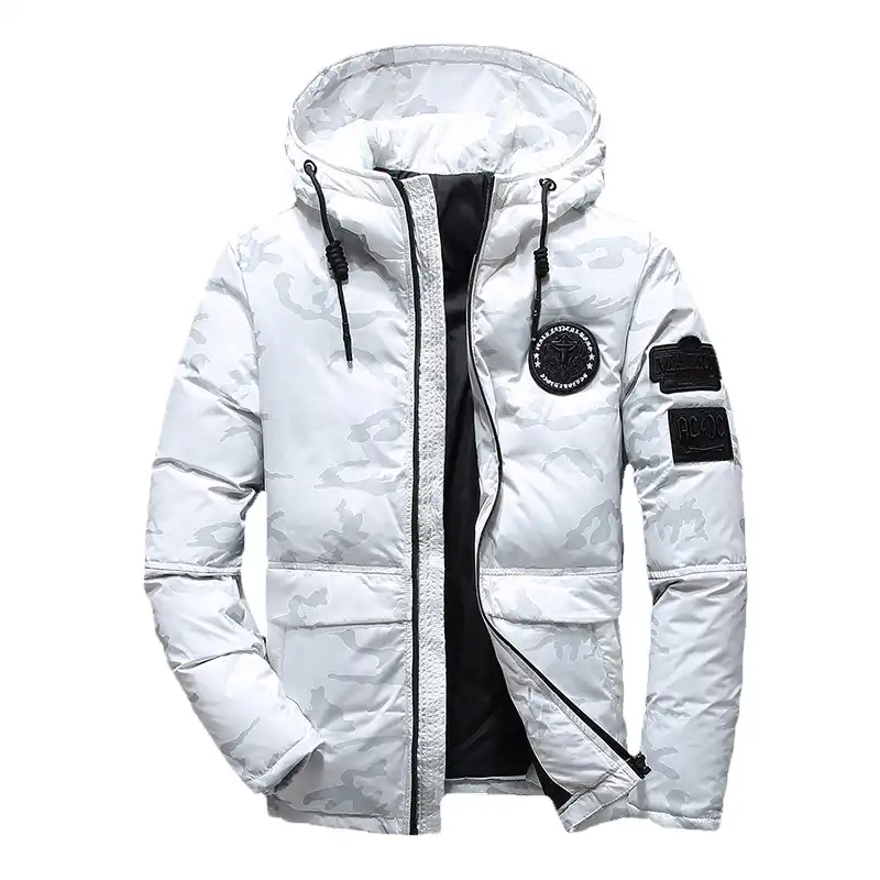 parka blanca hombre