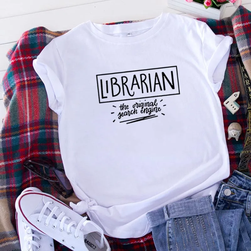 Librarian The Original Search Engine T Shirt Women Top Short Sleeve Tshirt Women Fashion Tee Shirt Femme Casual Camiseta Mujer Librarian The Original Search Engine T Shirt Women Top Short Sleeve Tshirt Women Fashion Tee Shirt Femme Casual Camiseta Mujer