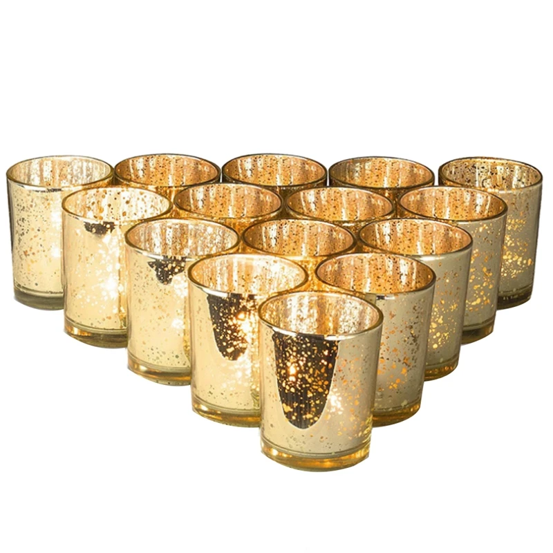 Hot Gold Votive Candle Holders Bulk Mercury Glass Tealight Candle Holder Set Of 12 For Wedding Decor And Home Decor Candle Holders Aliexpress