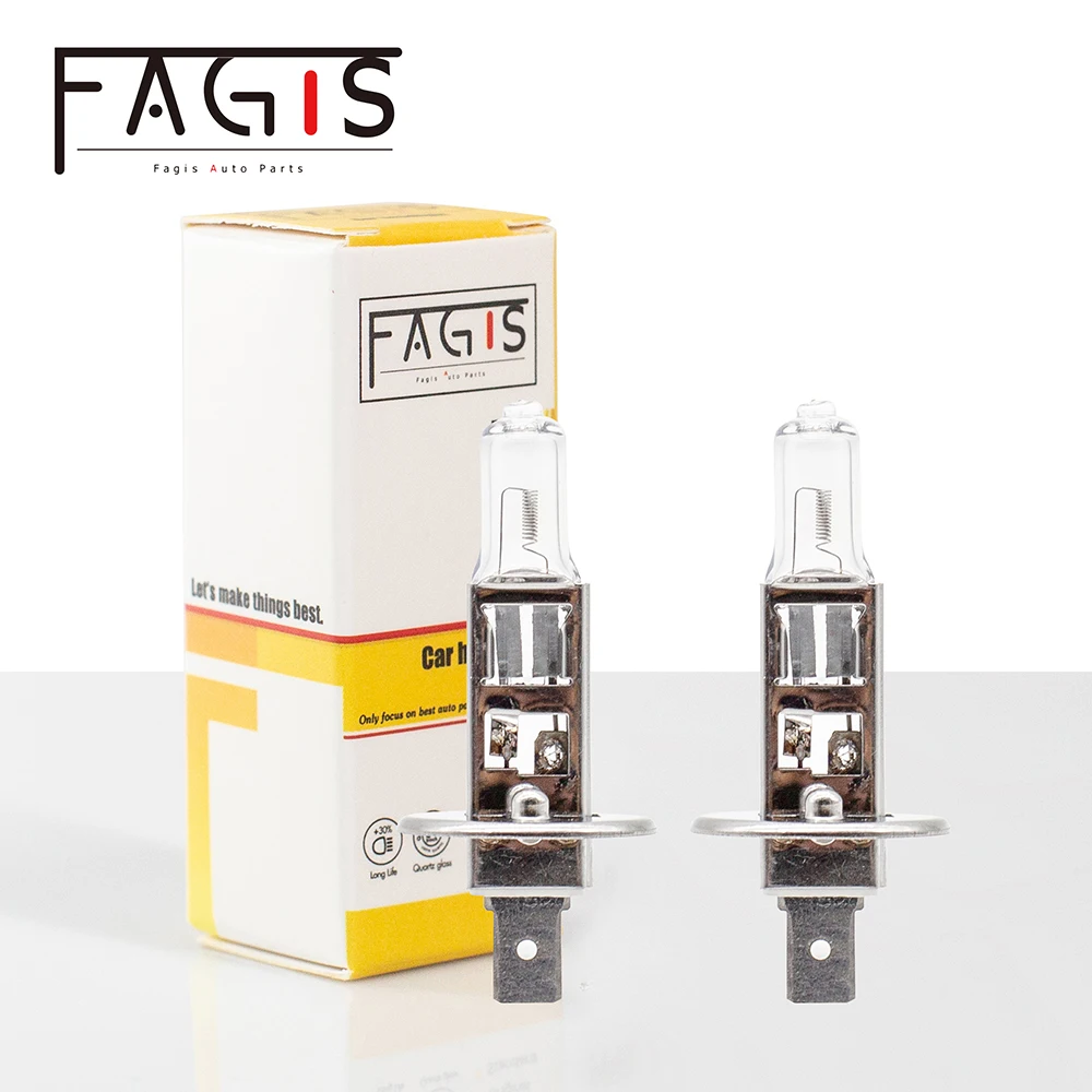 Fagis 2 шт. высокое качество H1 12V 55W белый прозрачный кварцевый стекло Автомобильные