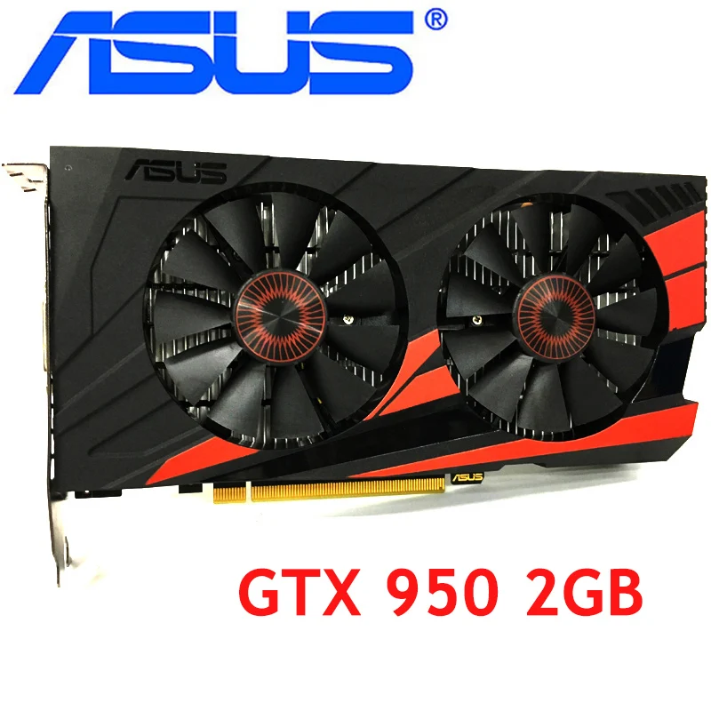 Видеокарта ASUS GTX 950 2 Гб 750 бит GDDR5 видеокарты для nVIDIA VGA карты Geforce GTX950 б/у мощнее чем