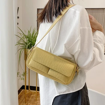 

Stone Pattern Crossbody Bags for Women 2020 Small PU Leather Shoulder Handbag Female Travel Multiple Pockets Flap Cross Body Bag