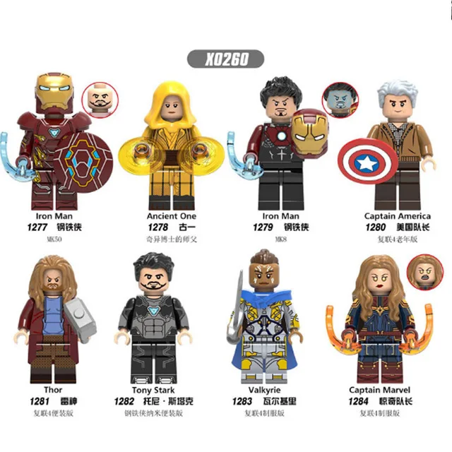 

Building Blocks Avengers 4 Endgame Super Heroes Iron Man Ancient One Captain America Tony Stark Figures Toys For Children X0260