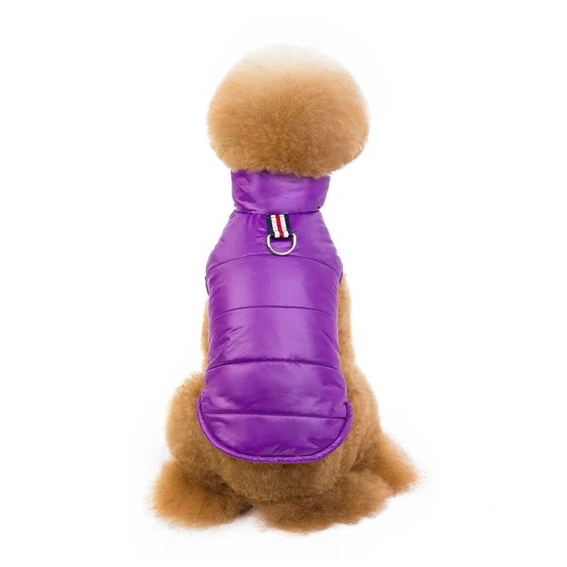 purple Собака жилет куртка Костюмы одежда ветрозащитная осень-зима одежда с принтом в виде собак теплое пальто для маленьких и крупных собак французский щенок бульдога костюм для животных - Цвет: purple