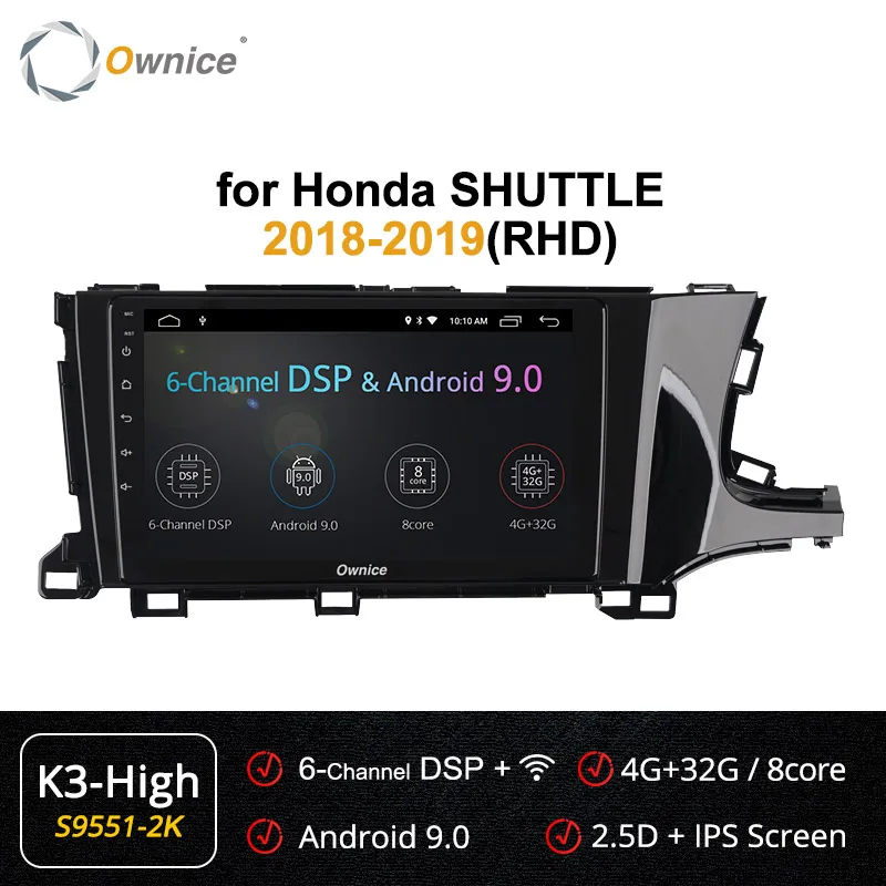 Ownice Android 9,0 360 Panorama k3 k5 k6 Автомагнитола аудио DVD gps навигация головное устройство для Honda SHUTTLE RHD 4G LTE DSP - Цвет: S9551 K3 HIGH