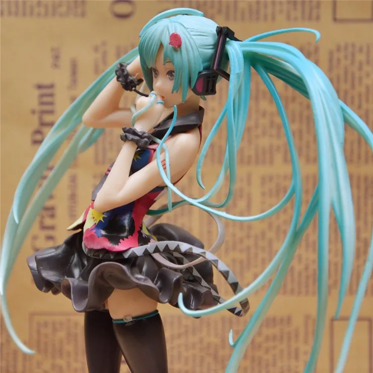 Tanie 21cm hatsune miku rysunek powiedz swojemu światu śnieg MIKU anime figurka figurka wyścigi miku sukienka ver lelakaya zabawki modele