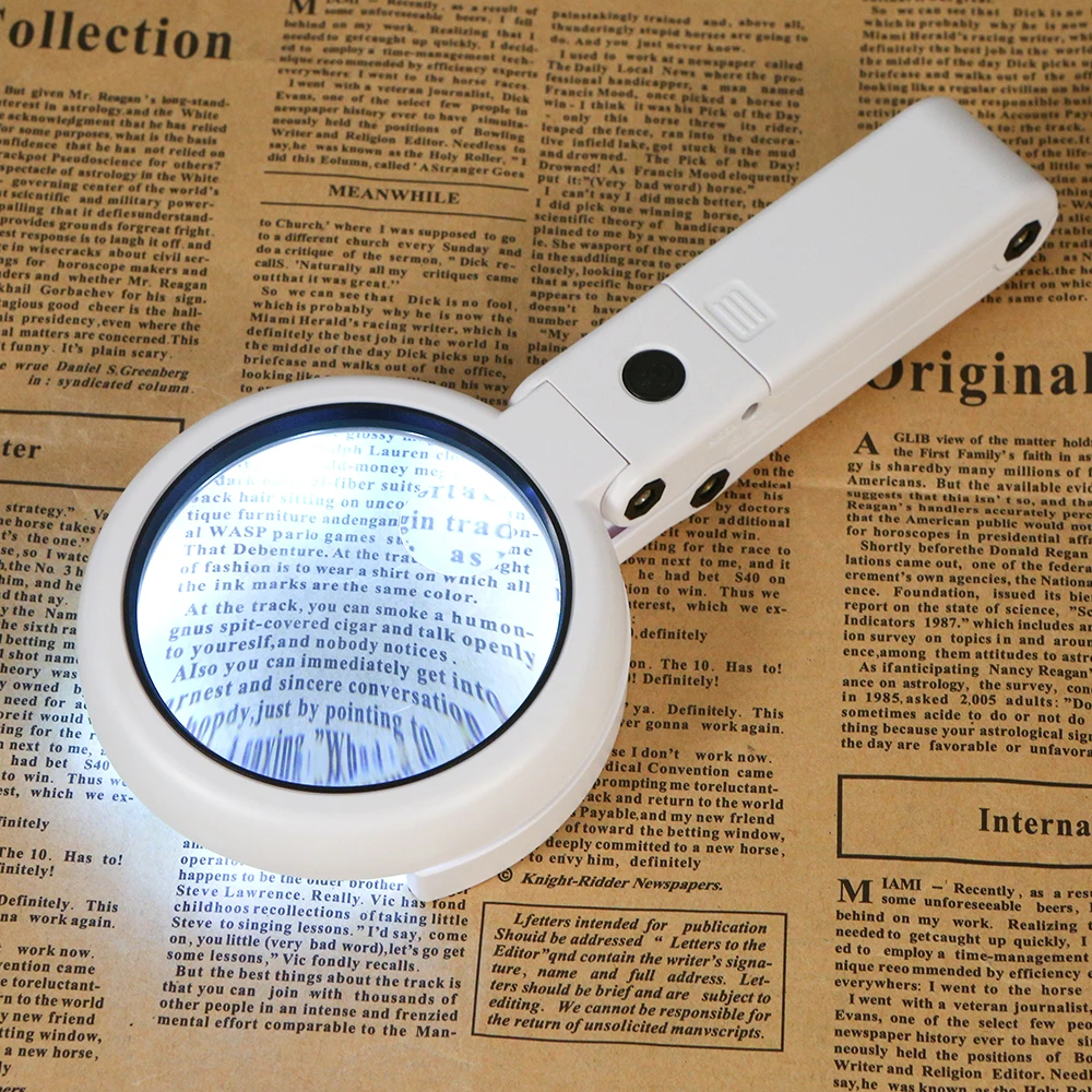 

8 LED Folding Light Magnifier Portable 3.5X 10X Magnifying Glass Table Handheld Foldable Loupe Magnifying Lens