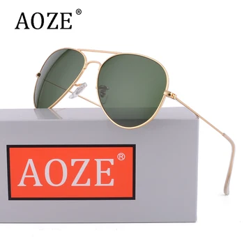 

2020 Luxury brand G15 Glass 58mm Lens women men Sunglasses uv400 aviation brand classic mirror male vintage man sun Glasses